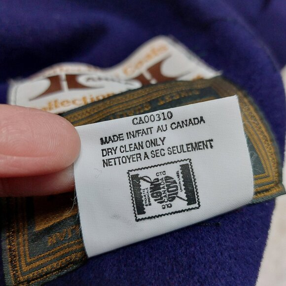 VTG Anna Collection Coat Women's Purple Australia Lamwool Blend Fox Fur Collar L - Picture 12 of 12